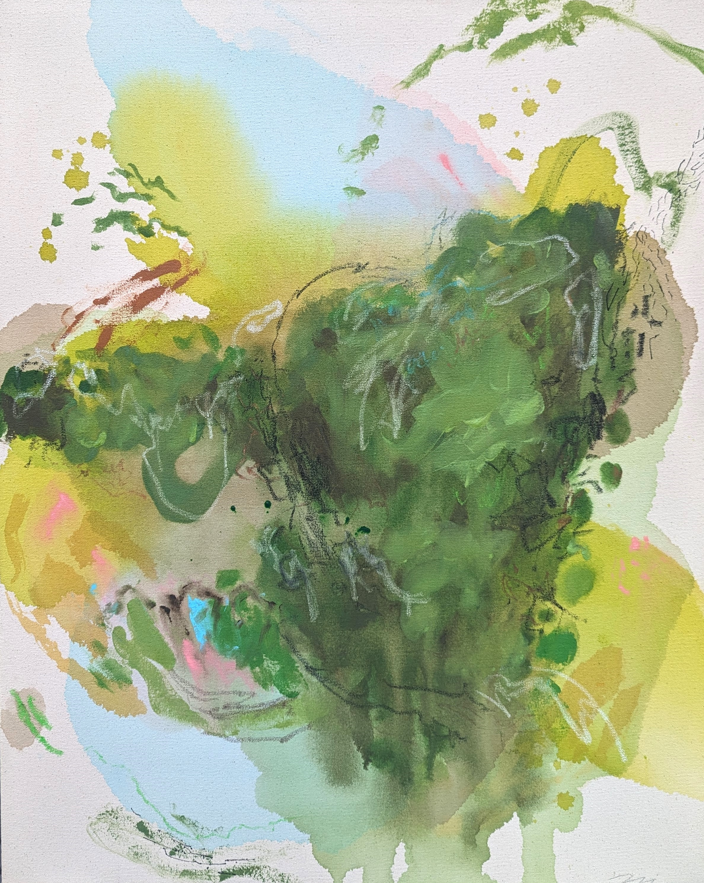 I step and then everything pops - 24x30" canvas, framed