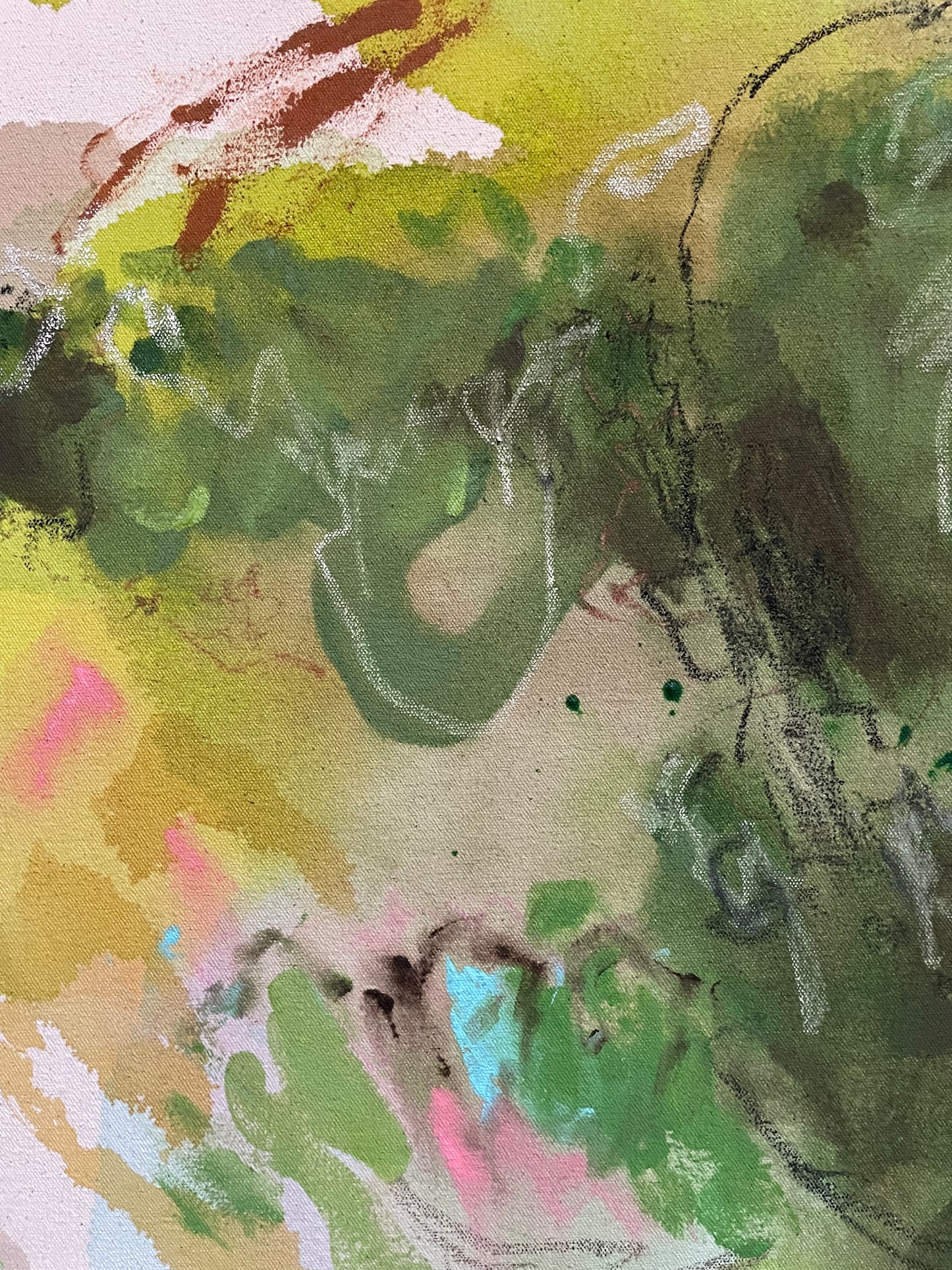 I step and then everything pops - 24x30" canvas, framed