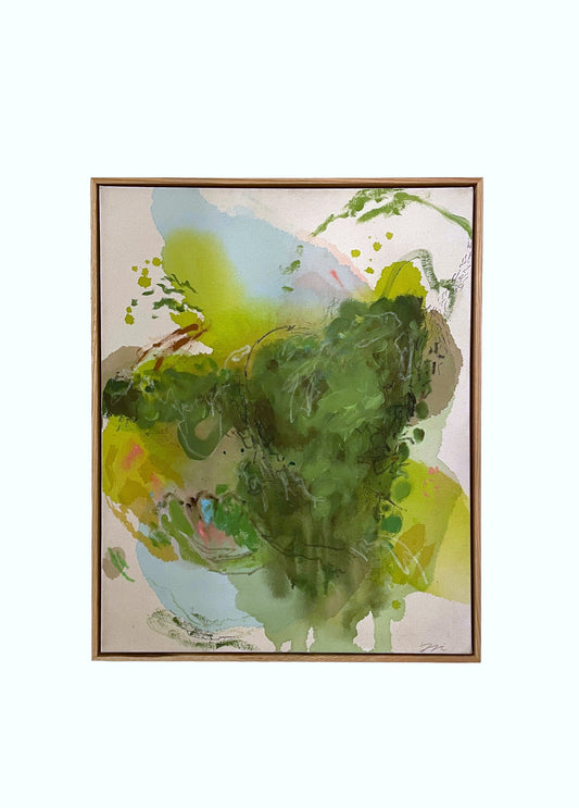 I step and then everything pops - 24x30" canvas, framed